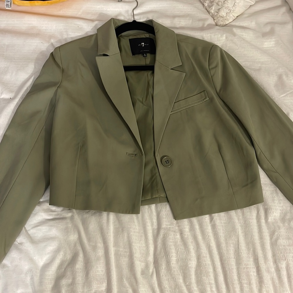 Green Cropped Blazer